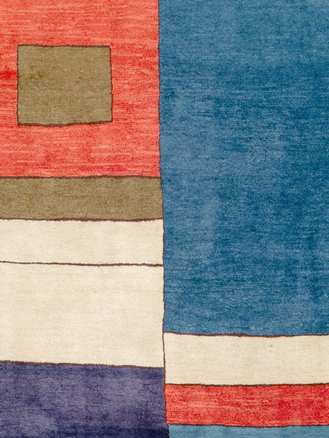 Vintage Persian Mahal Art Deco Carpet Inspired By Edward McKnight Kauffer, No.25353 - Gsblank