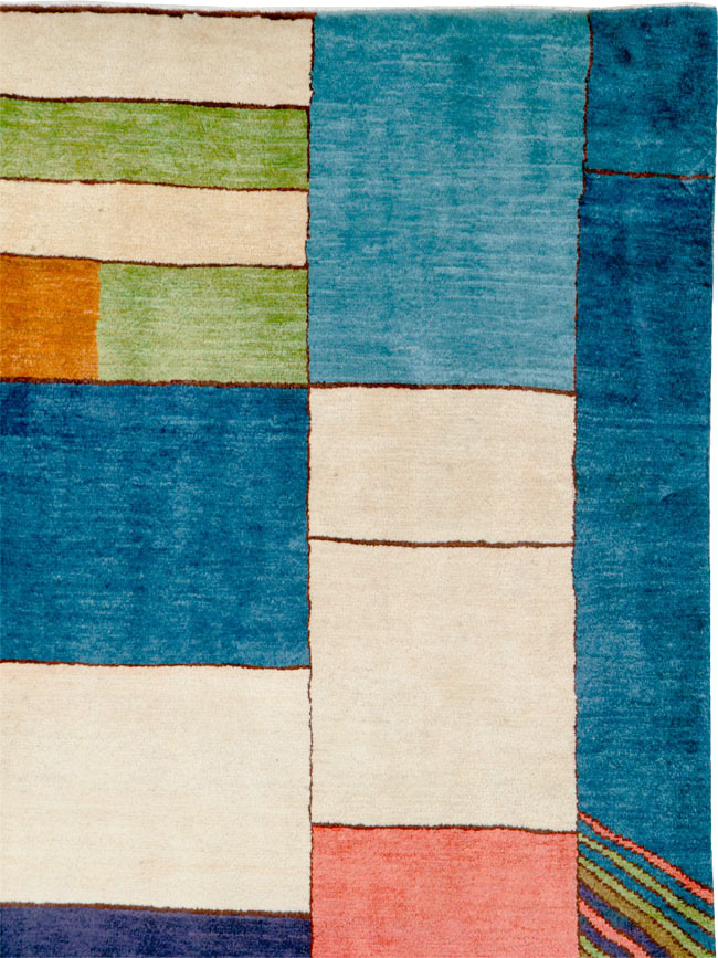 Vintage Persian Mahal Art Deco Carpet Inspired By Edward McKnight Kauffer, No.25353 - Gsblank