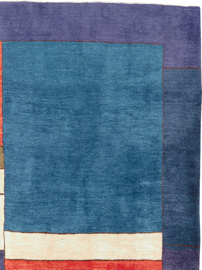 Vintage Persian Mahal Art Deco Carpet Inspired By Edward McKnight Kauffer, No.25353 - Gsblank