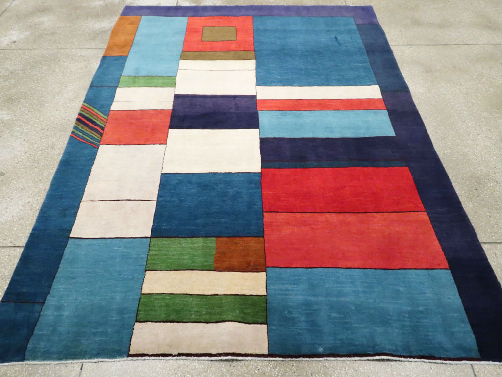 Vintage Persian Mahal Art Deco Carpet Inspired By Edward McKnight Kauffer, No.25353 - Gsblank