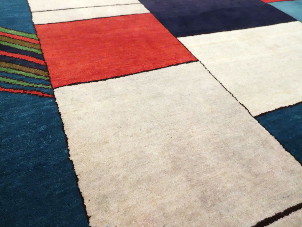 Vintage Persian Mahal Art Deco Carpet Inspired By Edward McKnight Kauffer, No.25353 - Gsblank