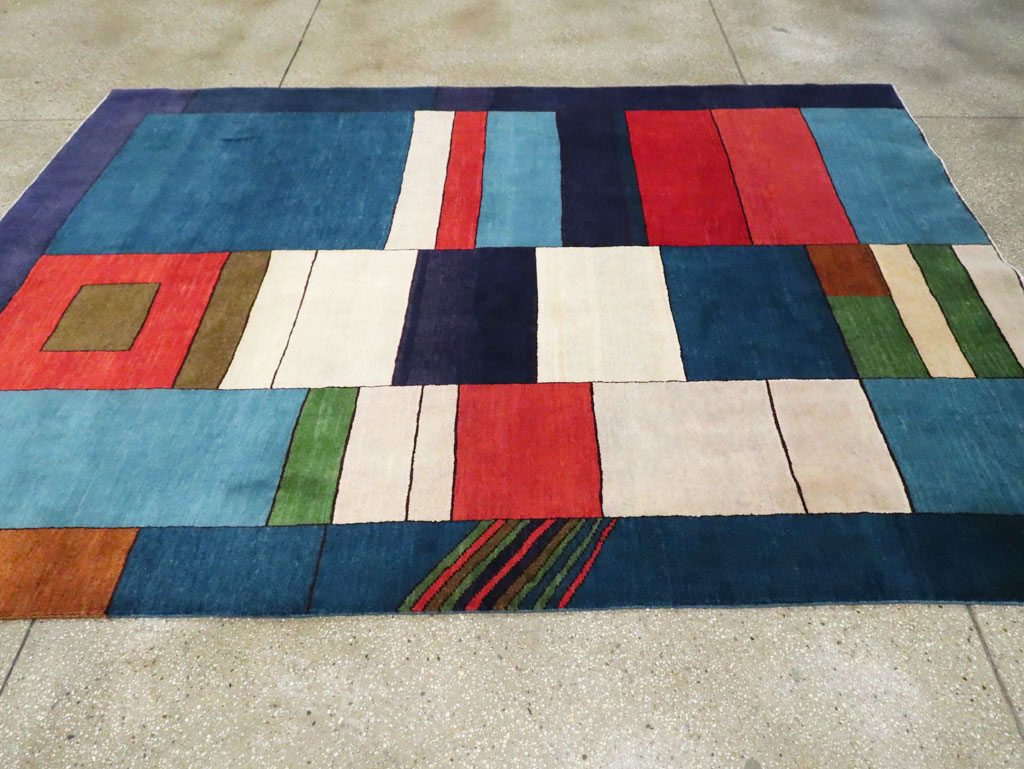 Vintage Persian Mahal Art Deco Carpet Inspired By Edward McKnight Kauffer, No.25353 - Gsblank