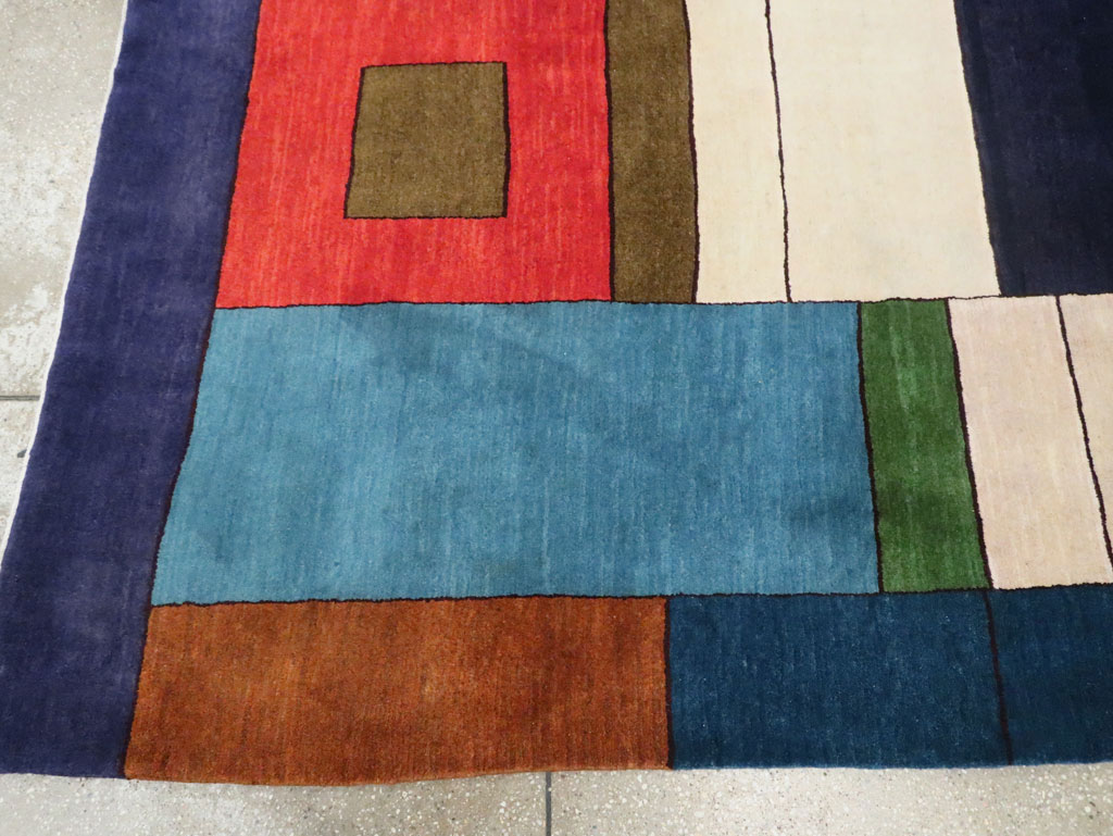 Vintage Persian Mahal Art Deco Carpet Inspired By Edward McKnight Kauffer, No.25353 - Gsblank