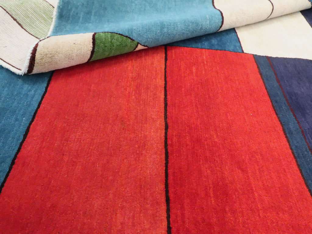 Vintage Persian Mahal Art Deco Carpet Inspired By Edward McKnight Kauffer, No.25353 - Gsblank