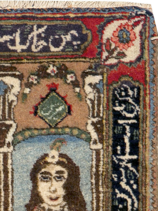 Vintage Persian Tabriz Pictorial Rug, No.25358 - Gsblank