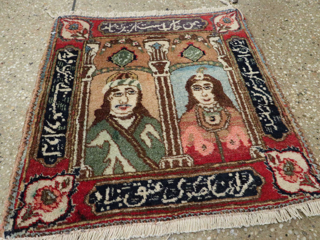 Vintage Persian Tabriz Pictorial Rug, No.25358 - Gsblank