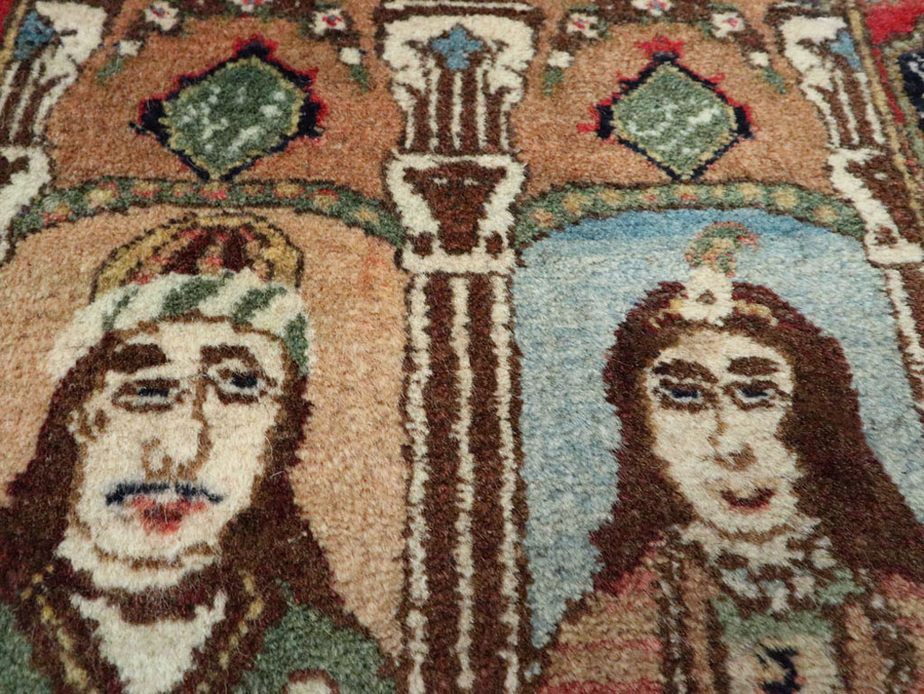 Vintage Persian Tabriz Pictorial Rug, No.25358 - Gsblank