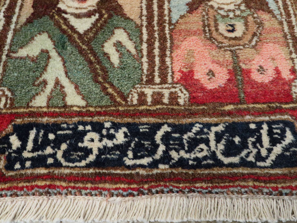 Vintage Persian Tabriz Pictorial Rug, No.25358 - Gsblank