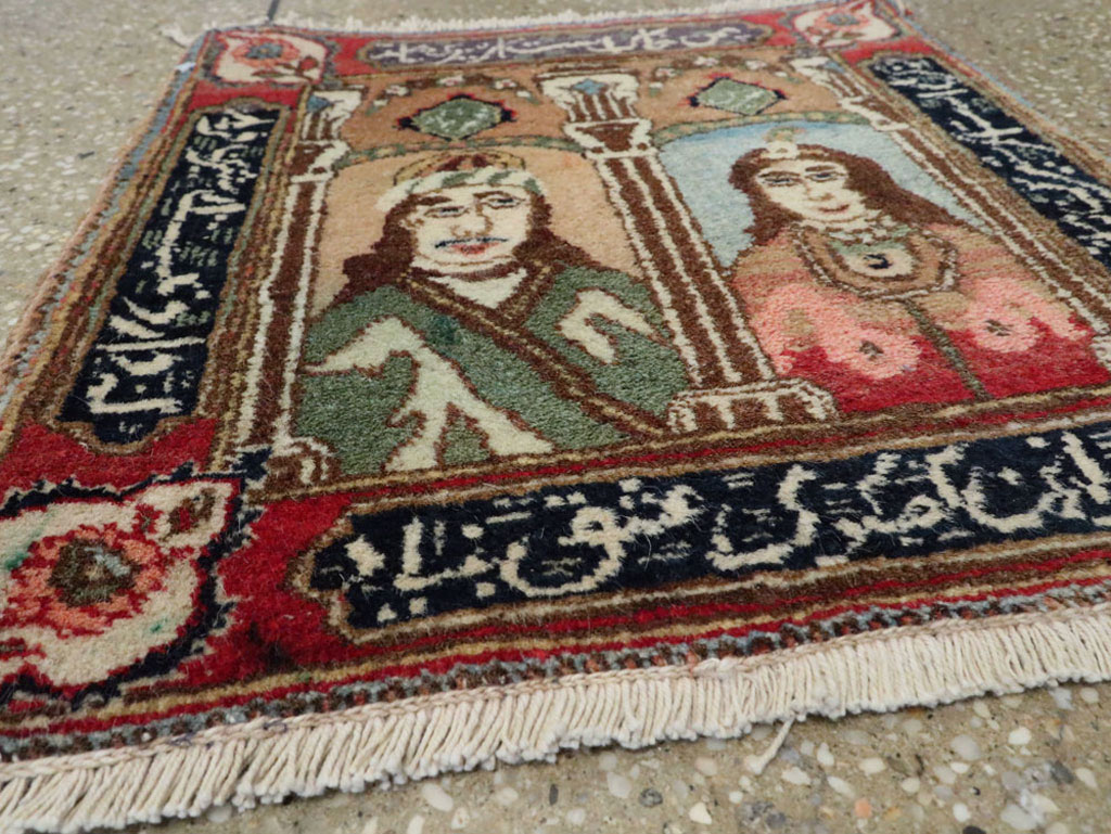 Vintage Persian Tabriz Pictorial Rug, No.25358 - Gsblank