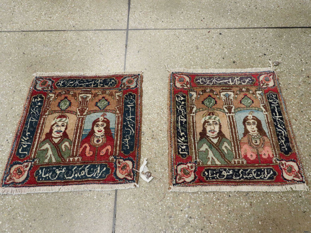 Vintage Persian Tabriz Pictorial Rug, No.25358 - Gsblank