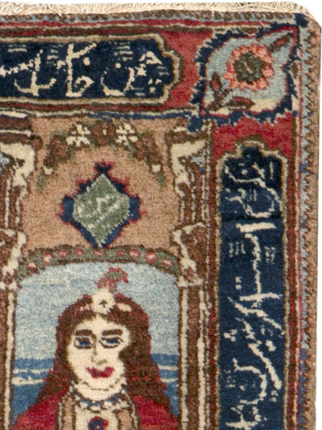 Vintage Persian Tabriz Pictorial Rug, No.25359 - Gsblank