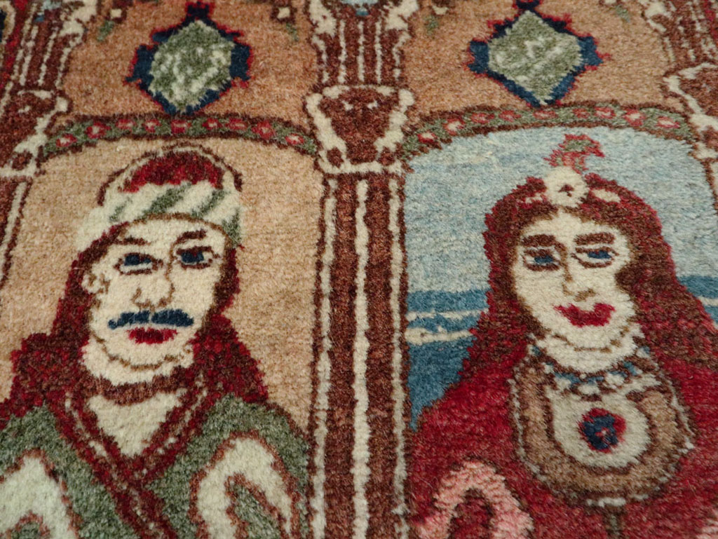 Vintage Persian Tabriz Pictorial Rug, No.25359 - Gsblank