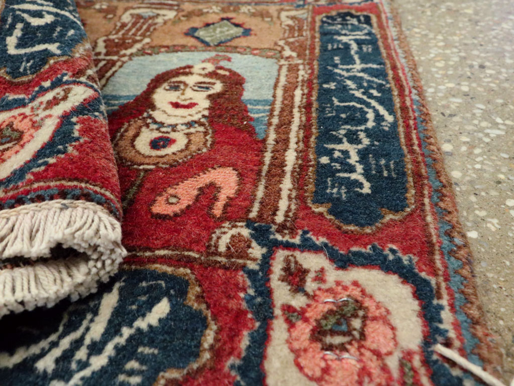 Vintage Persian Tabriz Pictorial Rug, No.25359 - Gsblank