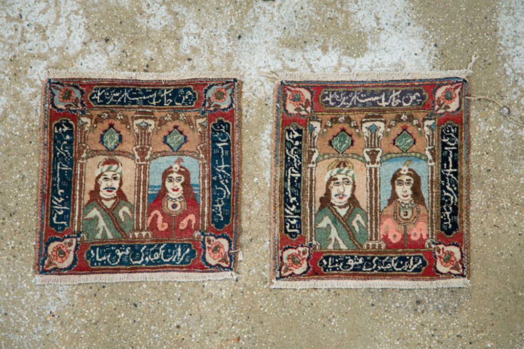 Vintage Persian Tabriz Pictorial Rug, No.25359 - Gsblank