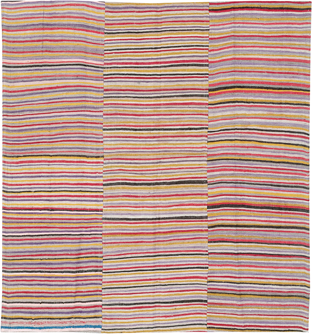 Vintage Persian Flatweave Kilim Square Accent Rug (Pair: 1 of 2), No.25381 - Gsblank