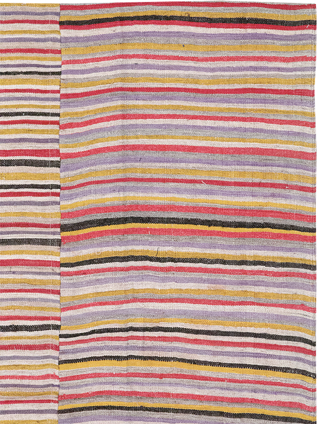 Vintage Persian Flatweave Kilim Square Accent Rug (Pair: 1 of 2), No.25381 - Gsblank