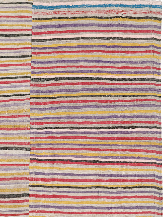 Vintage Persian Flatweave Kilim Square Accent Rug (Pair: 1 of 2), No.25381 - Gsblank