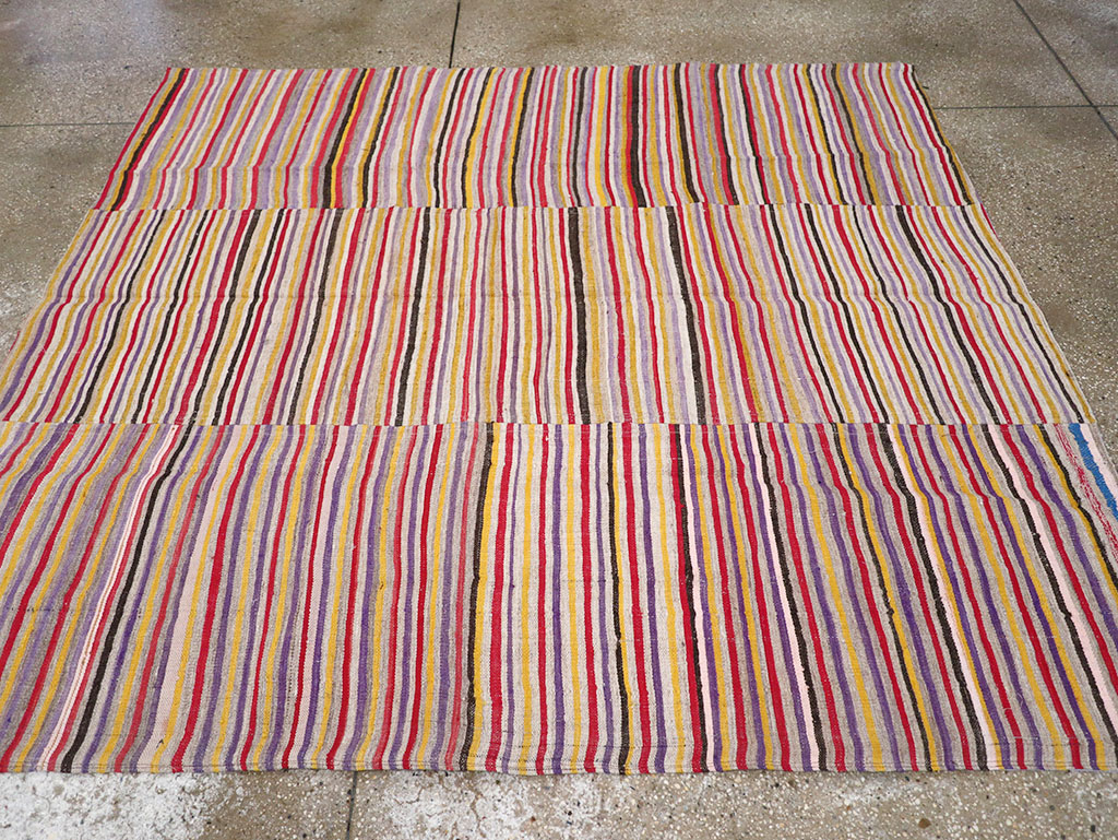Vintage Persian Flatweave Kilim Square Accent Rug (Pair: 1 of 2), No.25381 - Gsblank