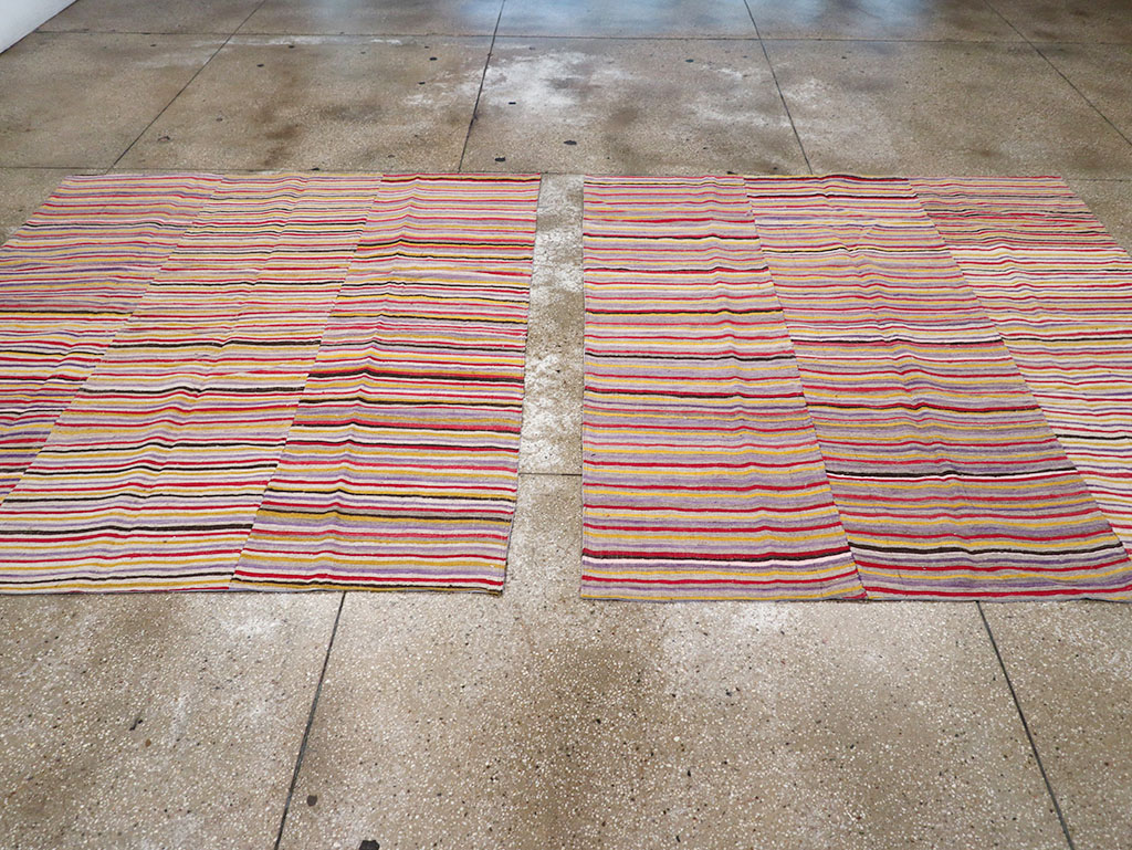 Vintage Persian Flatweave Kilim Square Accent Rug (Pair: 1 of 2), No.25381 - Gsblank