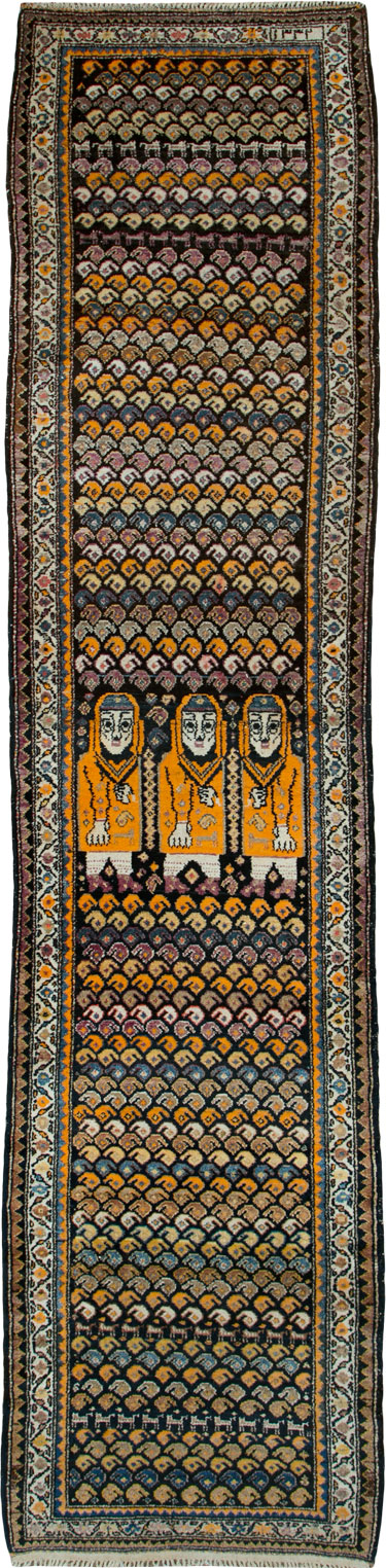 Antique Persian Malayer Pictorial Runner, No.25387 - Gsblank