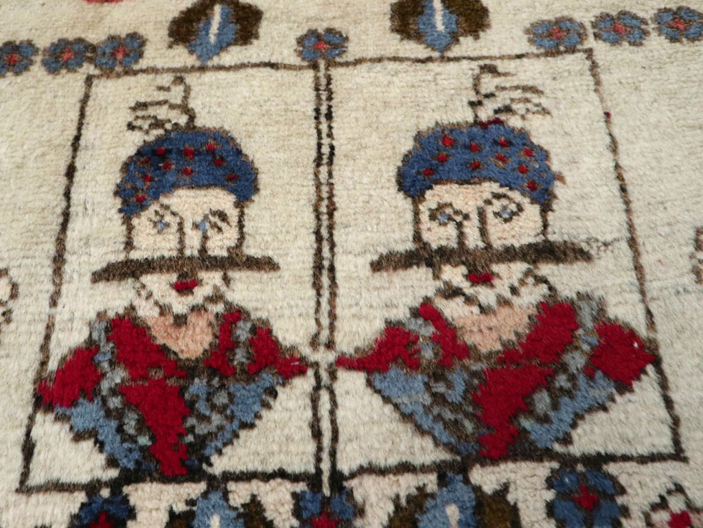 Vintage Persian Hamadan Pictorial Rug, No.25398 - Gsblank