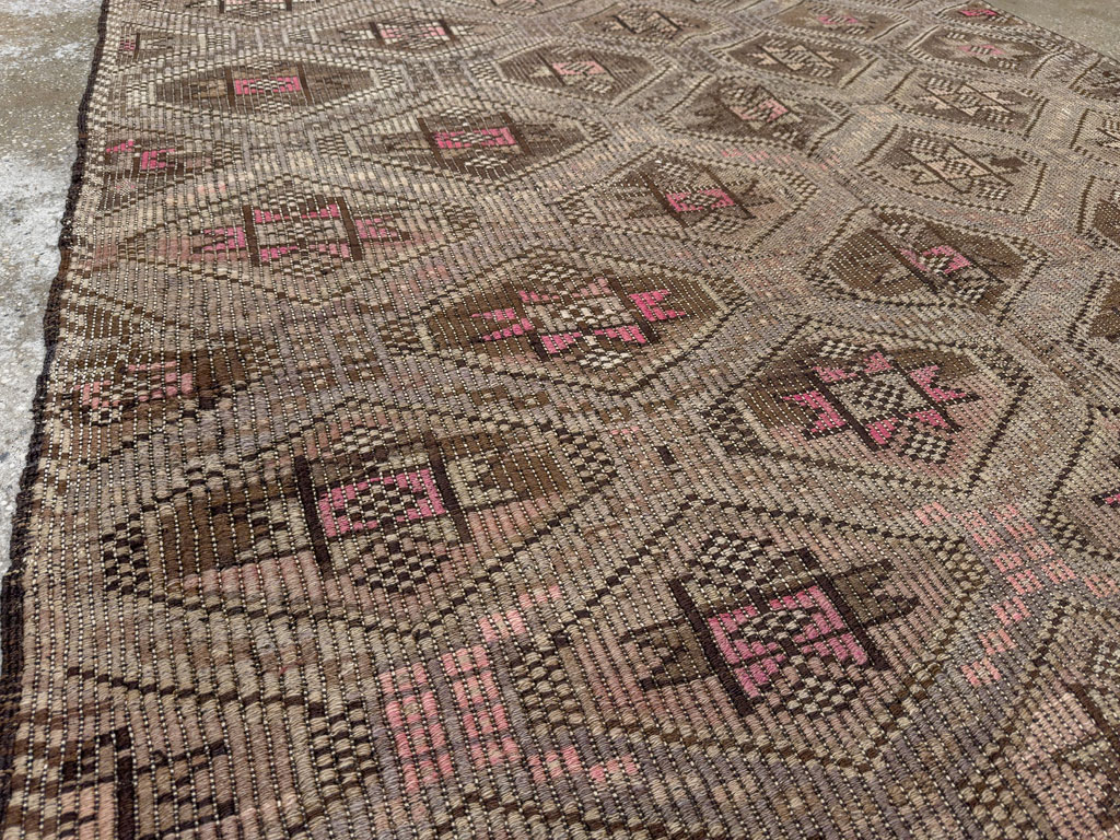 Vintage Turkish Flatweave Kilim Accent Rug, No.25412 - Gsblank
