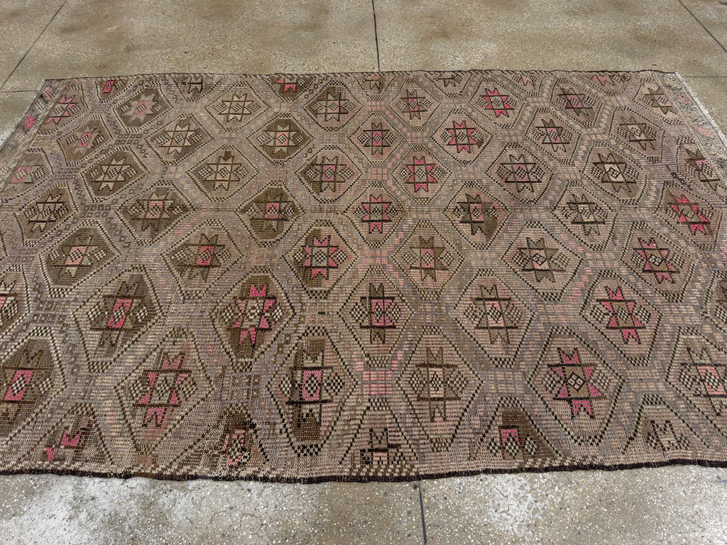 Vintage Turkish Flatweave Kilim Accent Rug, No.25412 - Gsblank