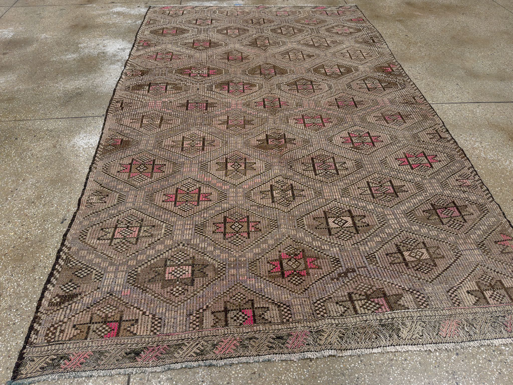Vintage Turkish Flatweave Kilim Accent Rug, No.25412 - Gsblank