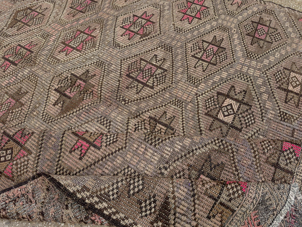 Vintage Turkish Flatweave Kilim Accent Rug, No.25412 - Gsblank
