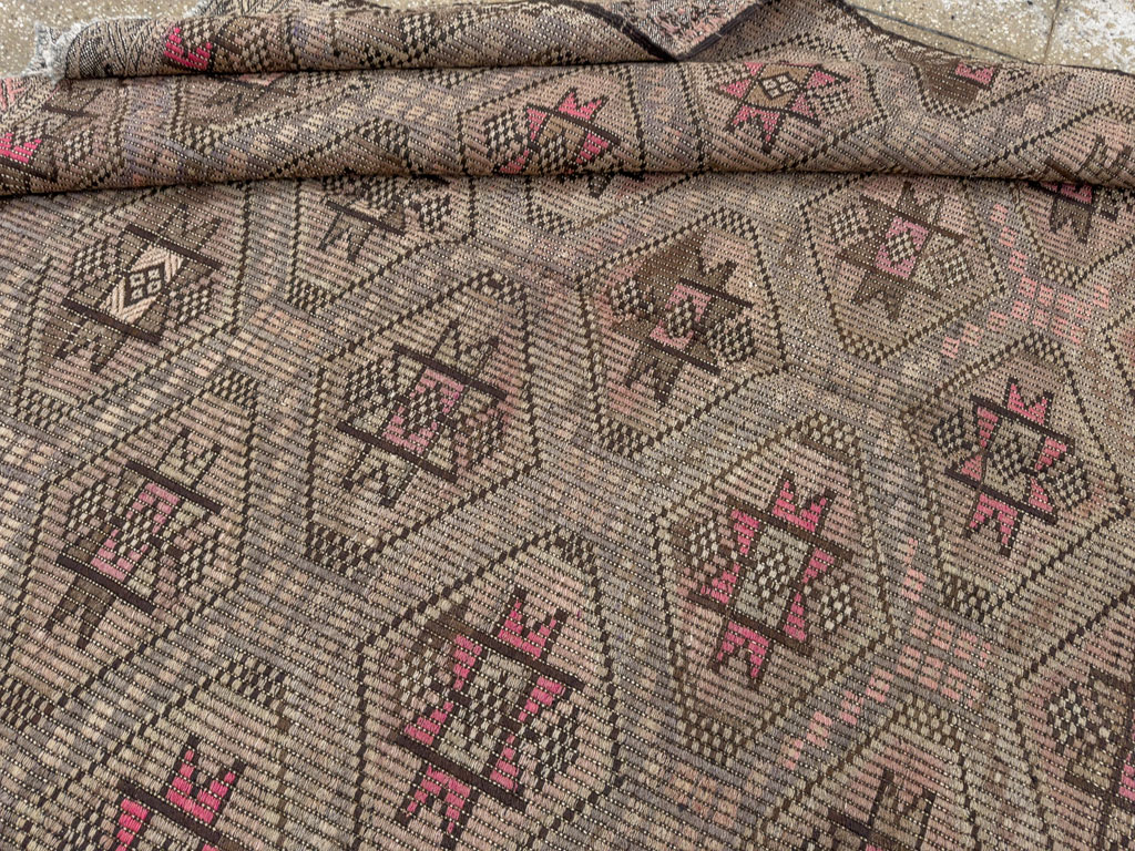 Vintage Turkish Flatweave Kilim Accent Rug, No.25412 - Gsblank