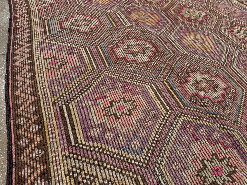 Vintage Turkish Flatweave Kilim Accent Carpet, No.25421 - Gsblank