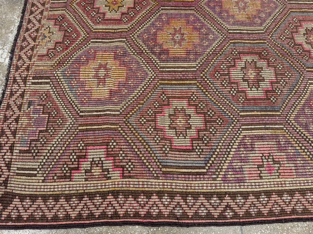 Vintage Turkish Flatweave Kilim Accent Carpet, No.25421 - Gsblank