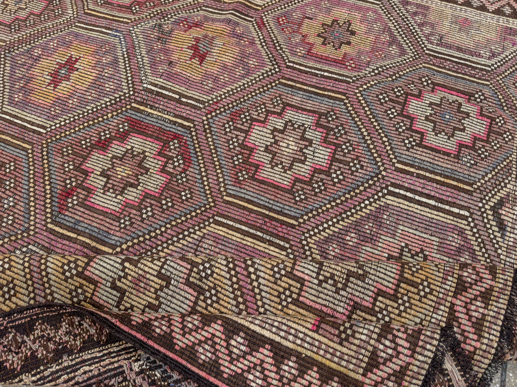 Vintage Turkish Flatweave Kilim Accent Carpet, No.25421 - Gsblank