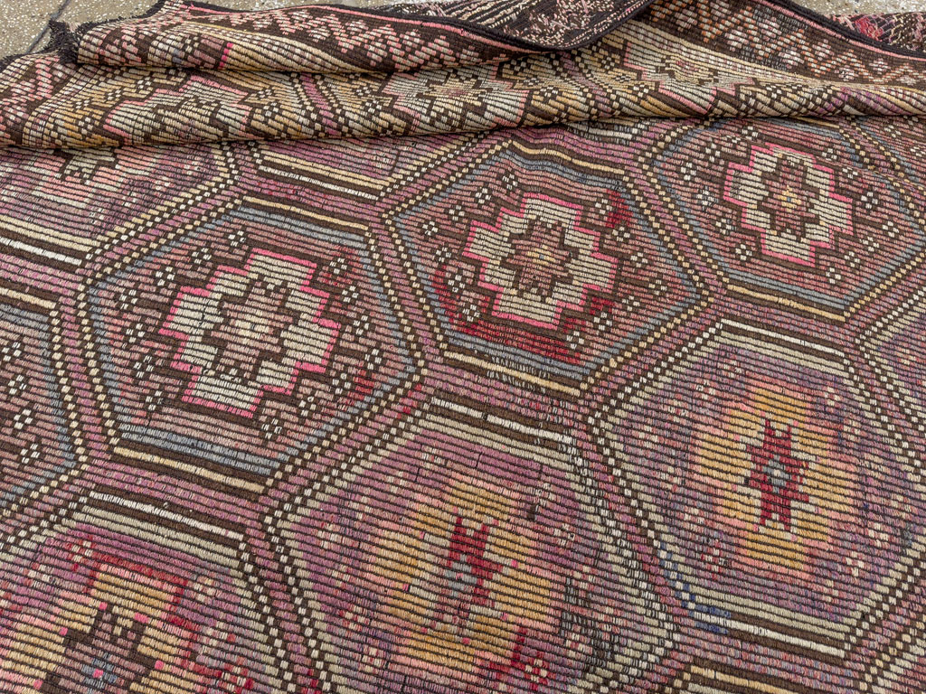 Vintage Turkish Flatweave Kilim Accent Carpet, No.25421 - Gsblank