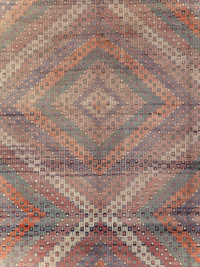 Vintage Turkish Flatweave Kilim Accent Rug, No.25423 - Gsblank