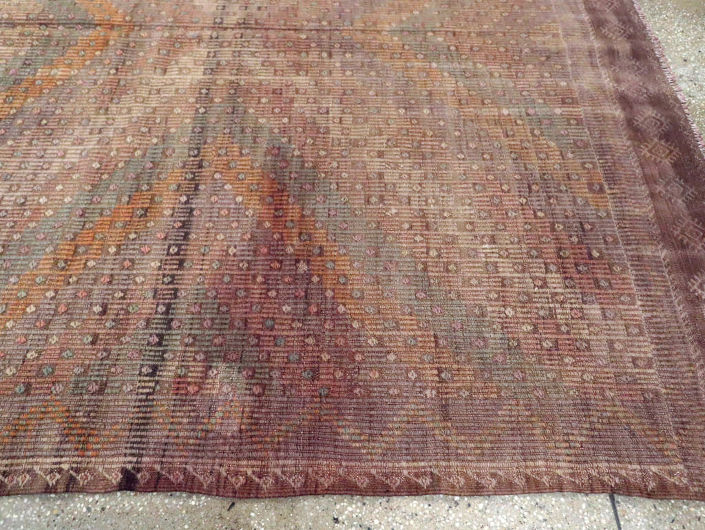 Vintage Turkish Flatweave Kilim Accent Rug, No.25423 - Gsblank