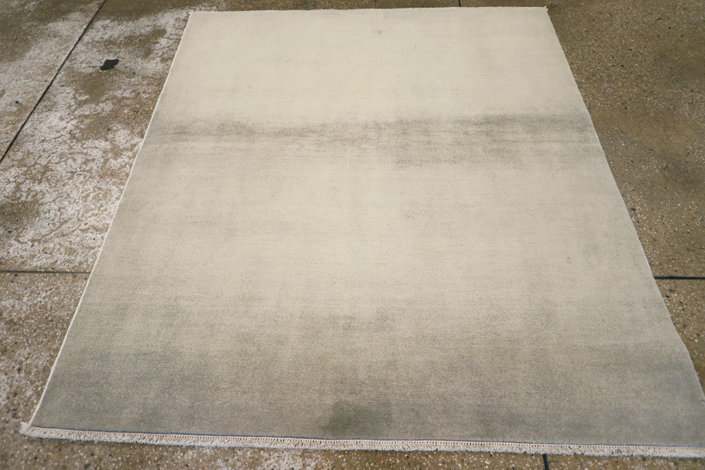 Vintage Persian Mashad Modernist Rug, No.25424 - Gsblank