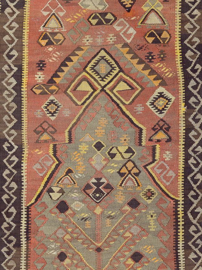 Vintage Turkish Flatweave Kilim Runner, No.25438 - Gsblank