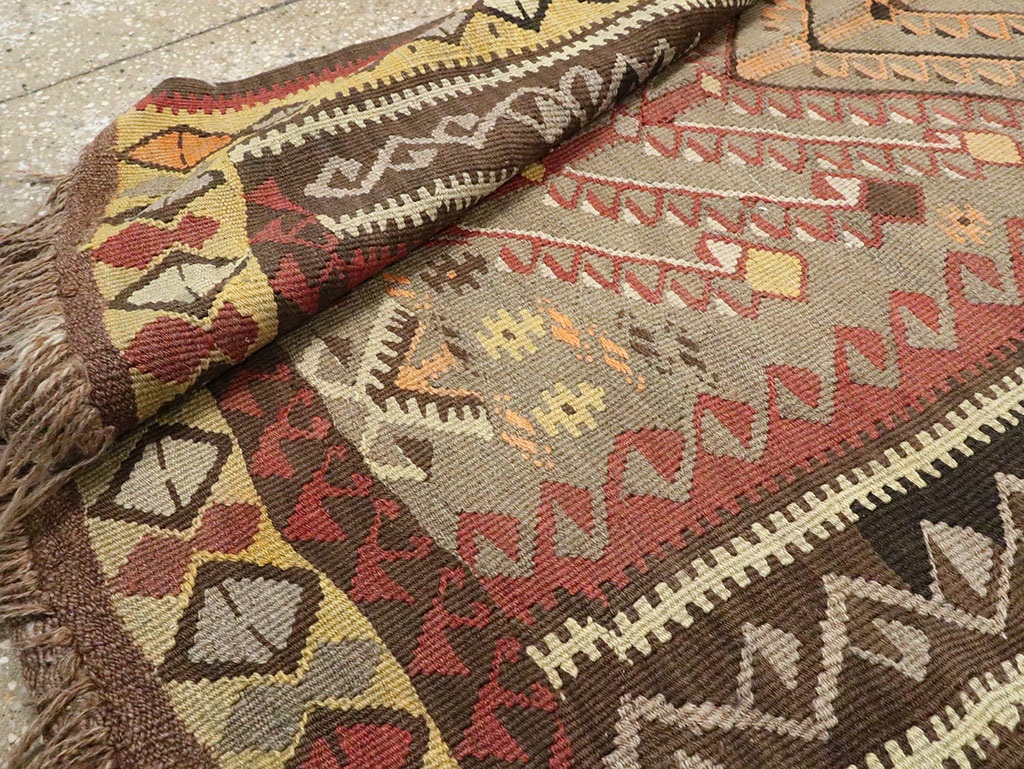 Vintage Turkish Flatweave Kilim Runner, No.25438 - Gsblank