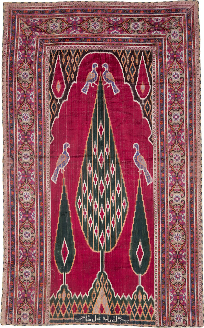Antique Persian Yazd Silk Textile, No.25443 - Gsblank