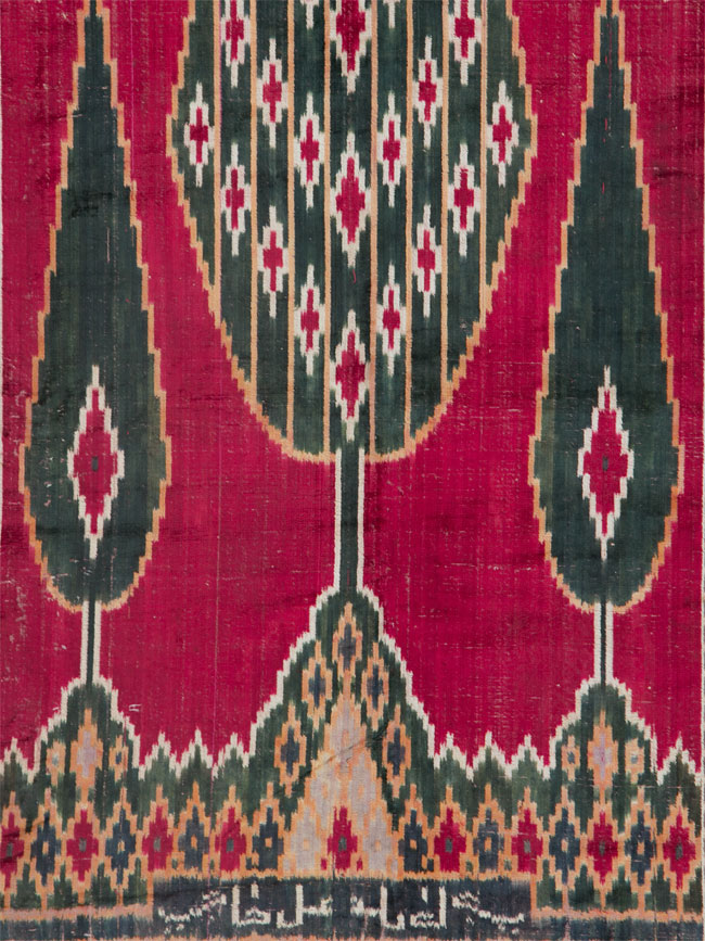 Antique Persian Yazd Silk Textile, No.25443 - Gsblank