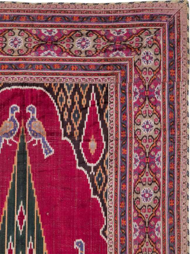 Antique Persian Yazd Silk Textile, No.25443 - Gsblank