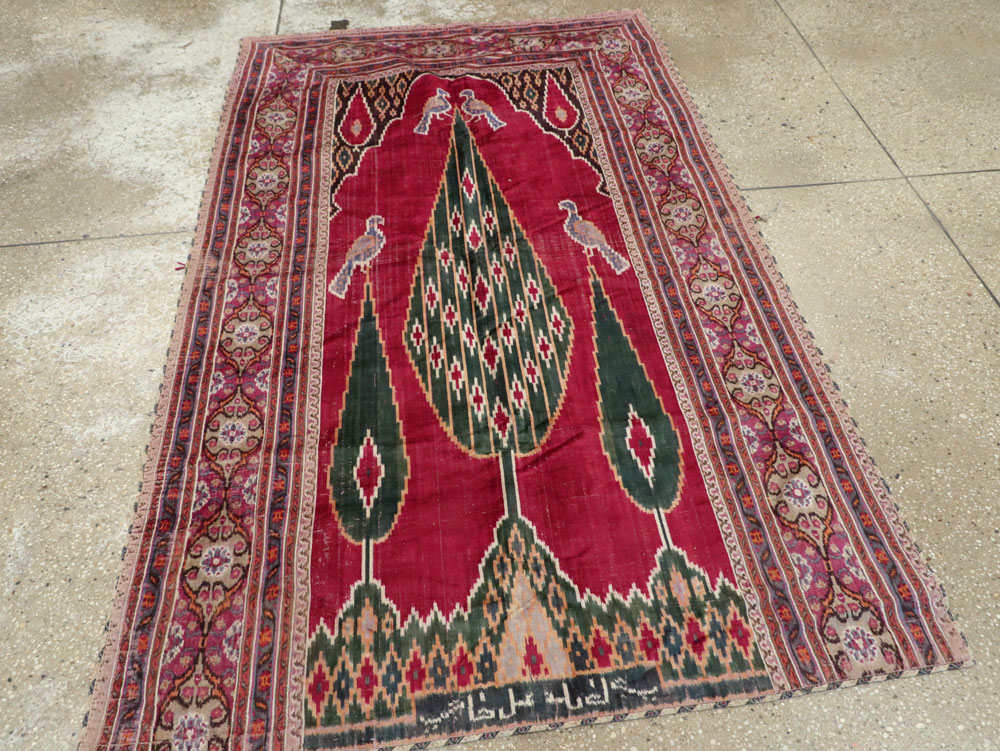 Antique Persian Yazd Silk Textile, No.25443 - Gsblank