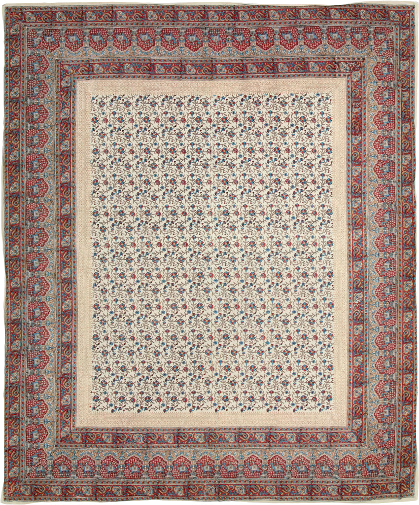 Vintage Persian Isfahan Ghalamkari Square Textile, No.25466 - Gsblank