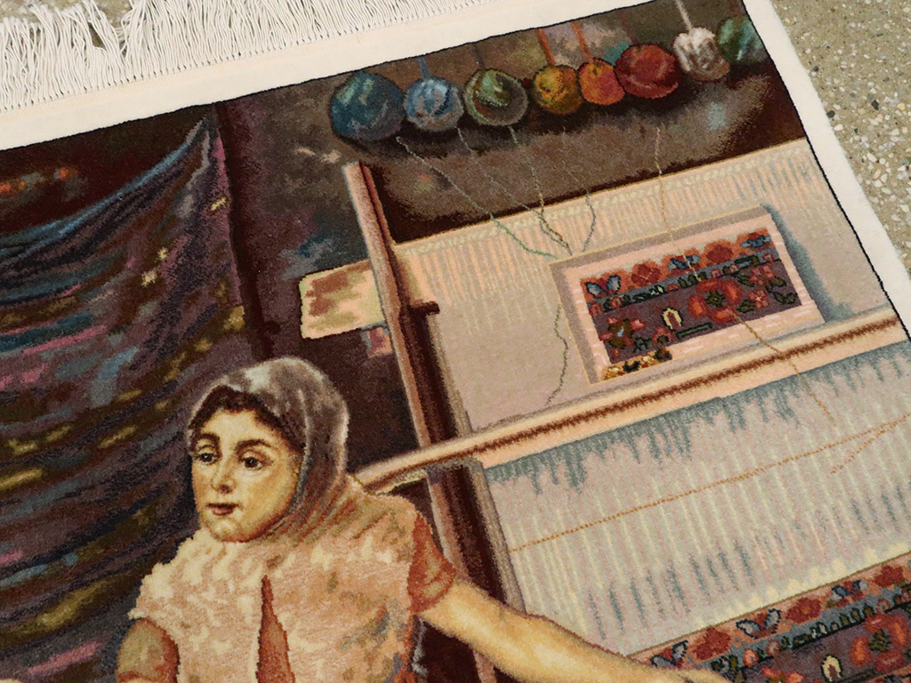 Vintage Persian Tabriz Pictorial Rug, No.25469 - Gsblank