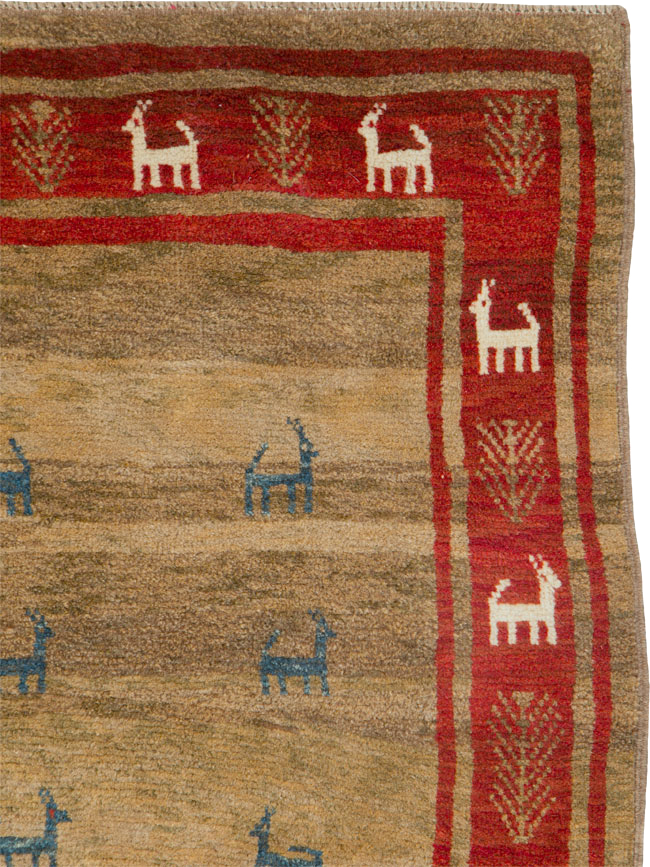 Vintage Persian Gabbeh Rug, No.25475 - Gsblank