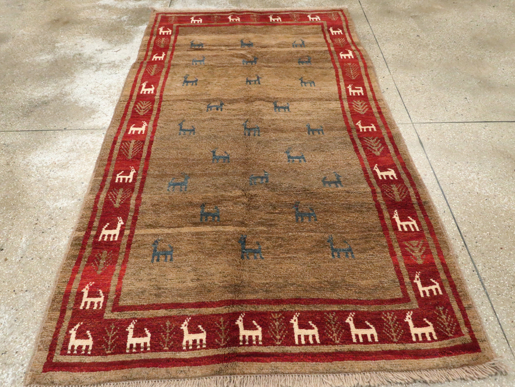 Vintage Persian Gabbeh Rug, No.25475 - Gsblank