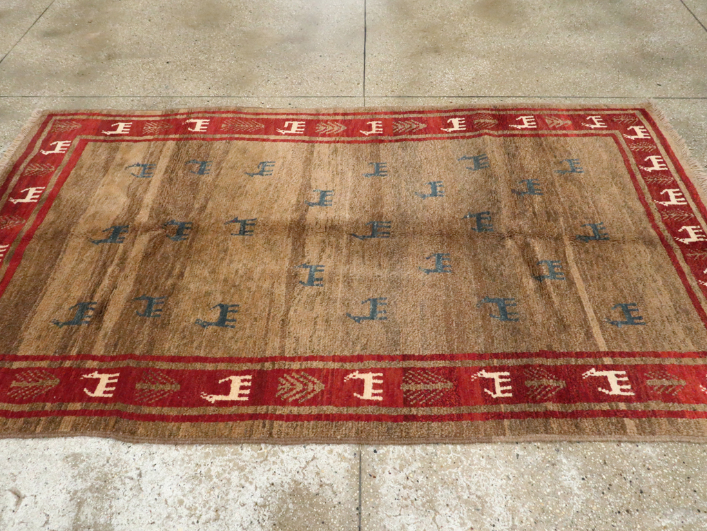 Vintage Persian Gabbeh Rug, No.25475 - Gsblank