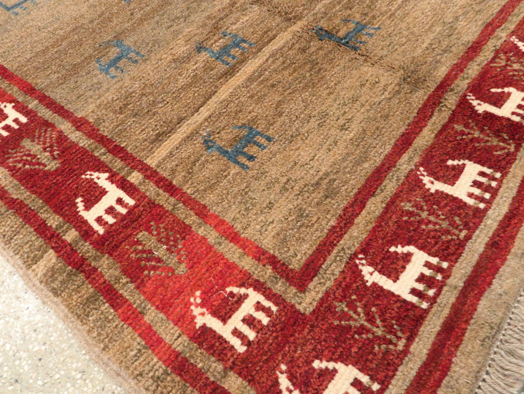 Vintage Persian Gabbeh Rug, No.25475 - Gsblank