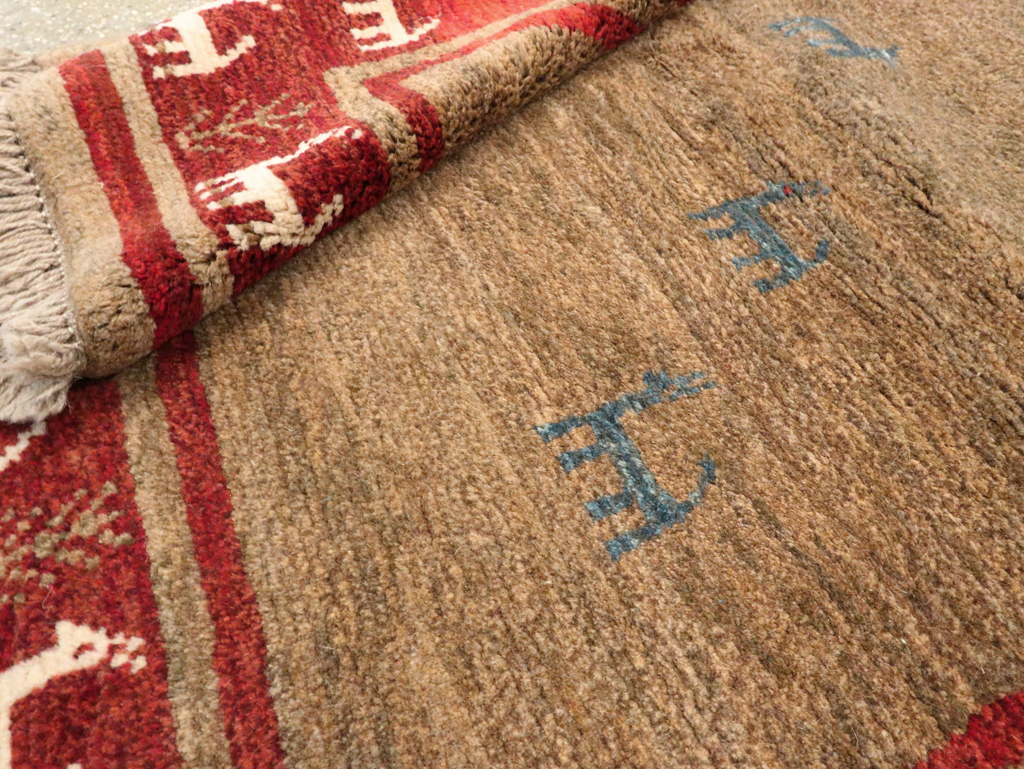 Vintage Persian Gabbeh Rug, No.25475 - Gsblank